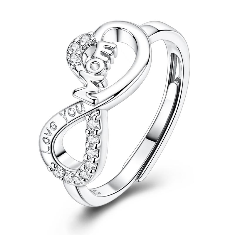 Free Size Ring For Women S925 Silver Original Blue Eyes Dragon Bee Shell Cherry Adjustable Rings Clover Chain Open Ring Jewelry