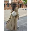 Lockerer Trenchcoat Mittellang Mode Koreanisch Elegant Khaki Schwarz Damen Windjacke Mantel Lässig Zweireihig Oberteile
