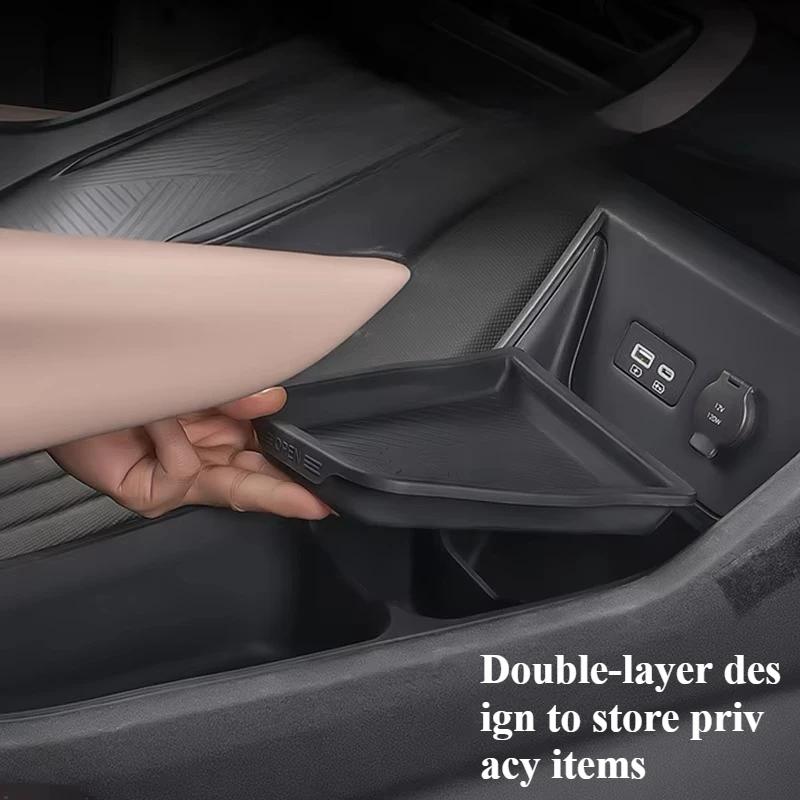 Double Storage Storage Box For BYD Seagull Central Control Storage Box Armrest  Silicone Interior Supplies Silent Car Accessorie