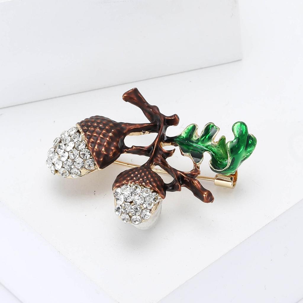 Alloy Water Droplet Hazelnut Brooch