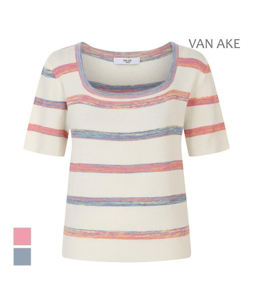 VANAKE Line Pattern Short Sleeve Knit_Vb45Ktug04Z