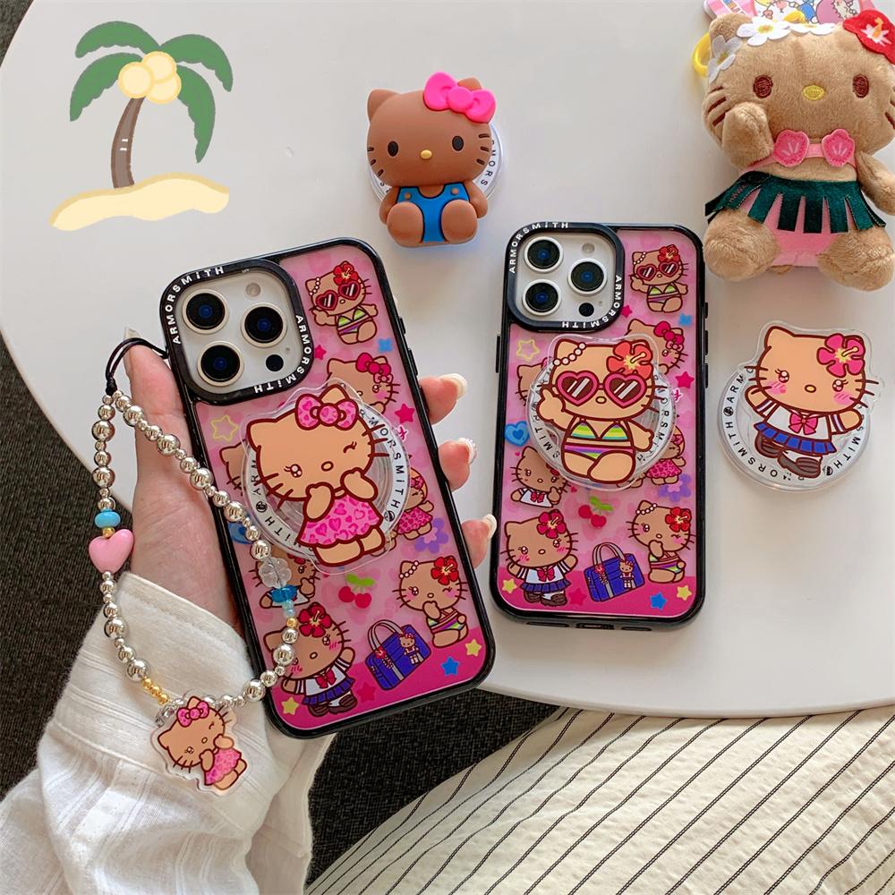 Sanrio Y2K Hello Kitty Cute Cartoon Magnetic Phone Case For IPhone 12 13 14 15 16 17 Pro Max Protective Cover with Stand Fundas