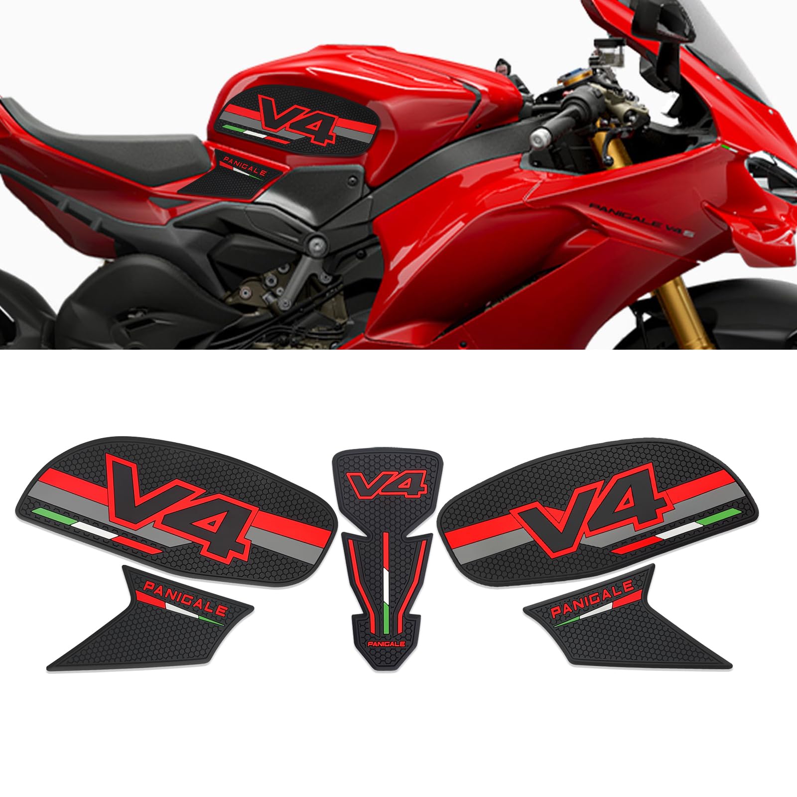

For 2025 Panigale Street Fighter V4 S/V4S Motorcycle Accessories Non-Slip Side Fuel Tank Pad, Anti-Slip Fuel Tank Sticker [Parallel Import]