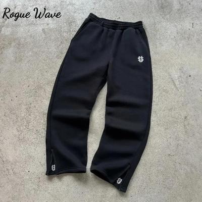 Pantalón de chándal casual RogueWave con estampado de monedas Y2K streetwear cintura elástica corte holgado pantalones de chándal retro hip hop de los 90 múltiples colores