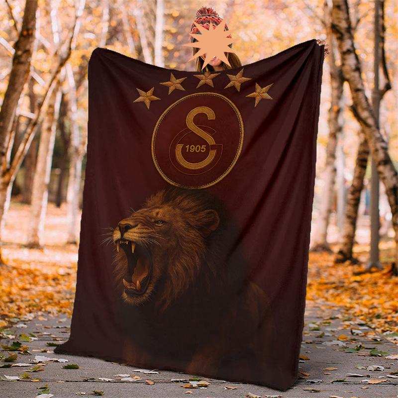 Galatasaray Flannel Blanket Soft Warm All-Season Throw, Design for Camping, Car Travel, Hiking Sofa, Bed, Office Perfect Gift for Parties