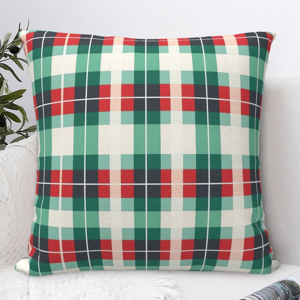 Pillow Case Plaid & Holiday Christmas Polyester Pillow Cover Cute Funny Cushion Cover Custom Pillowcases Chair Sofa Home