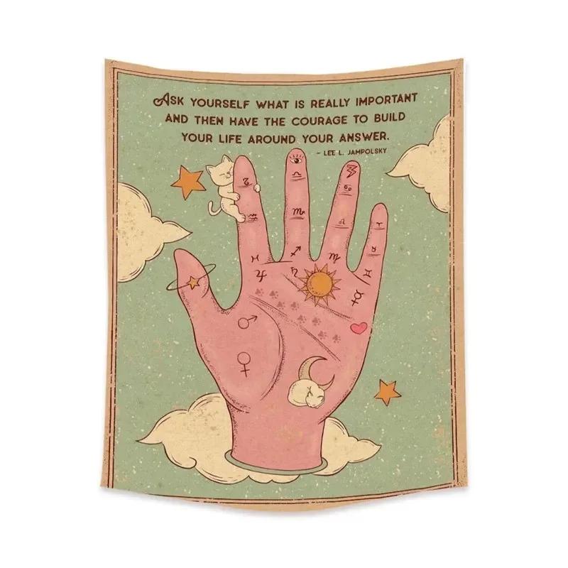 Cute Cat Flower Hanging Cloth Office Living Room Tapestry Home Wall Decoration Tapestry