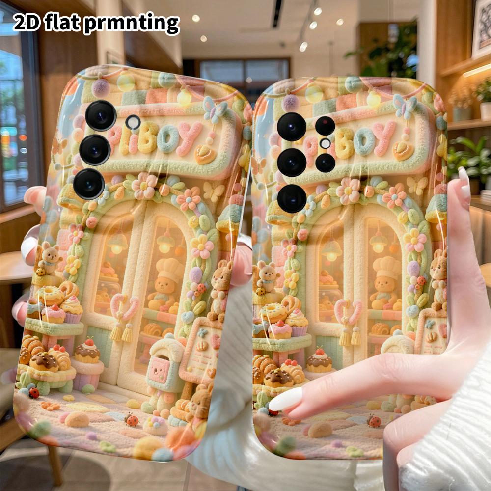 Phone Case: 2D Flat, Fits Samsung Galaxy A34 A35 M05 M06 S20 S22 S21 FE Plus 5G Protective Case, Dessert Bakery Theme, Perfect Holiday Gift for Christ