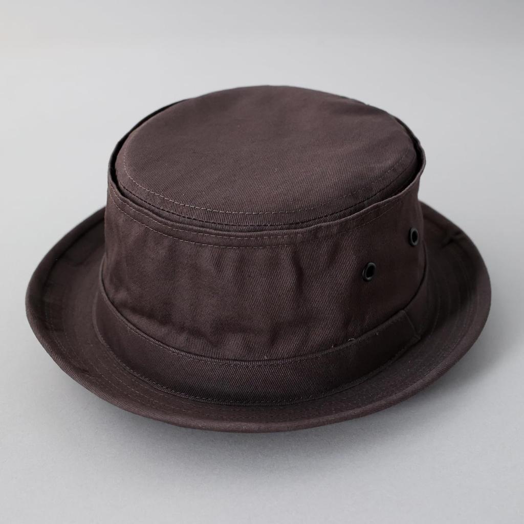 Reck Hatter Cotton Twill Pork Pie Size Twill Suitable for and All Seasons Men's Hat, L, RH-320, Brown, Spring, Summer, Fall,