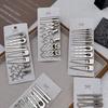 8Pcs Sliver Metal Hair Clips Women Girls Y2K Duckbill Hairpin Personality Bangs Side Headwear Barrettes Hairclip Styling Accessories