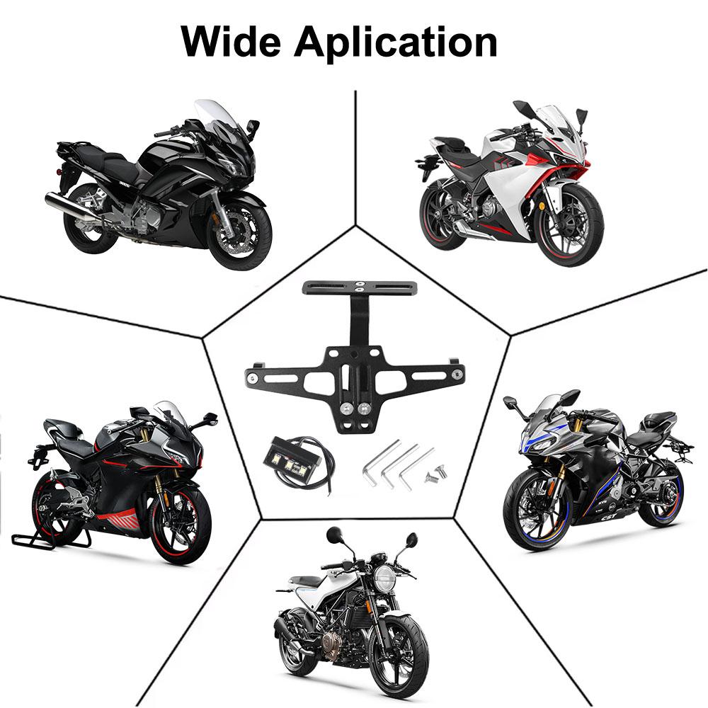 Motorcycle License Number Plate Bracket Rear Turn Signal Lamp Holder CNC LED Light Aluminum Fender Eliminator Kits Universal