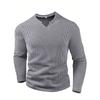 Gestreiftes Herren-Langarmshirt mit V-Ausschnitt, schmaler Passform, lässig für Outdoor-Sportarten