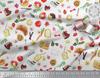 Soimoi Japan Crepe Satin Fabric Fruits,Bread & Donut Food Decor Fabric Printed metre 42 Inch