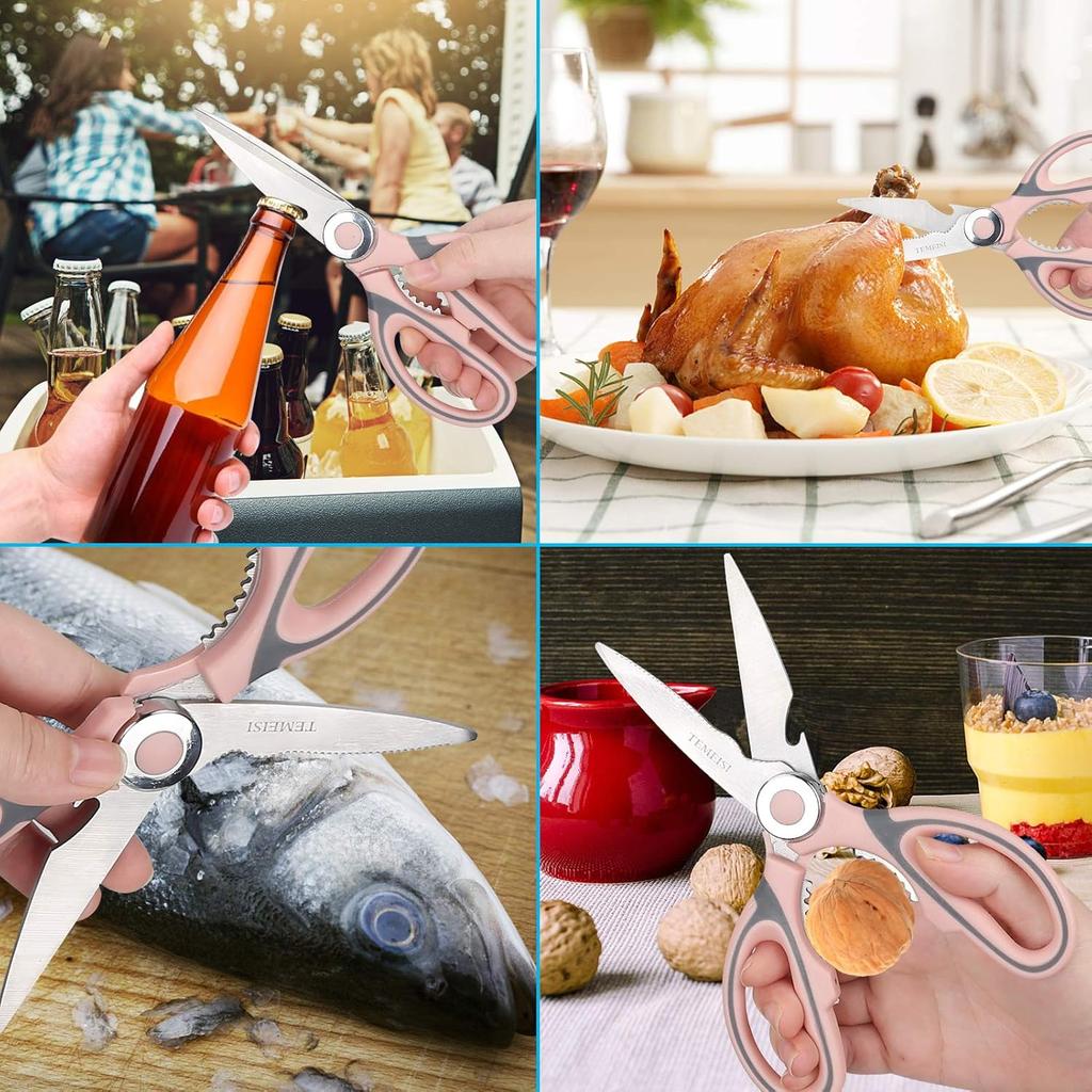 Kitchen Shears, 2-Pack Heavy Duty, Ultra Sharp Premium Multi-Function Cooking Scissors, Meat Scissors With Comfortable Handle