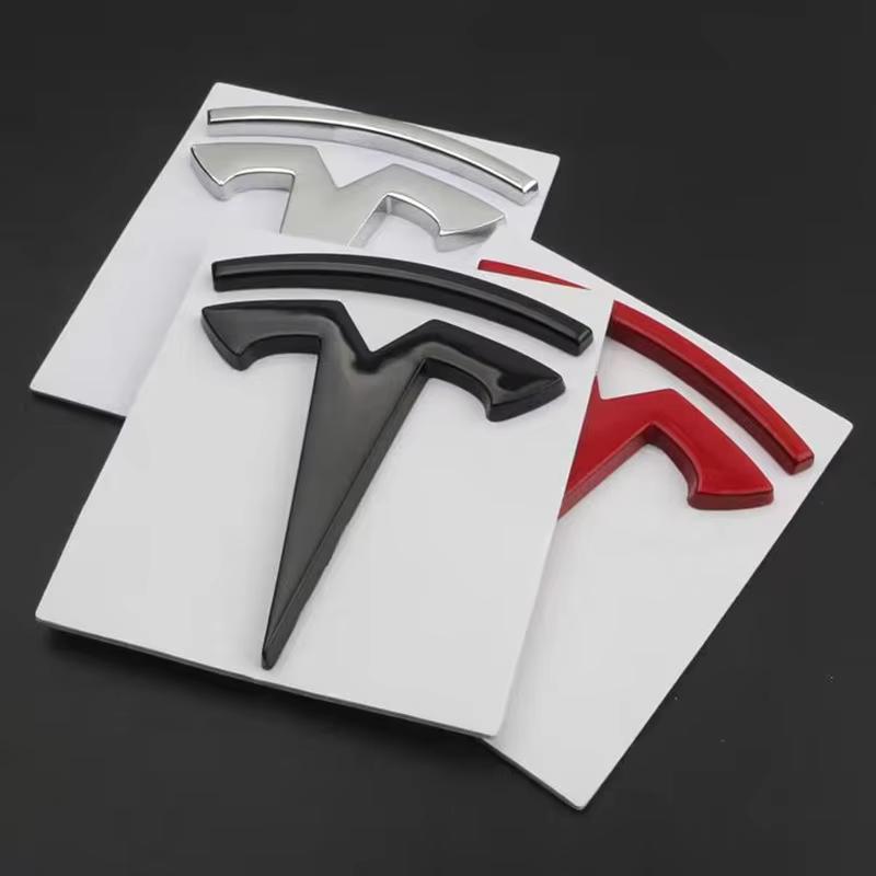 3D Metall Tesla Logo Auto Kotflügel Heck Kofferraum Abzeichen Aufkleber Dekoration Für Tesla Model 3 Highland 2023 Model S Model X Model Y