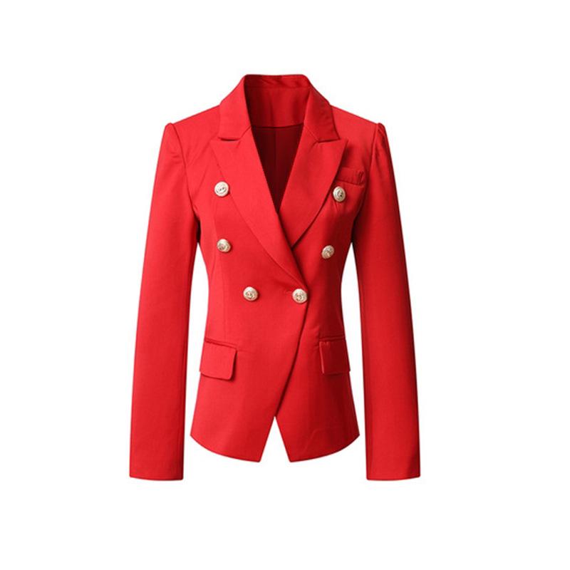 2021 Solid Color Double-Breasted Slim Fit Suit - Multi-color European/American Style