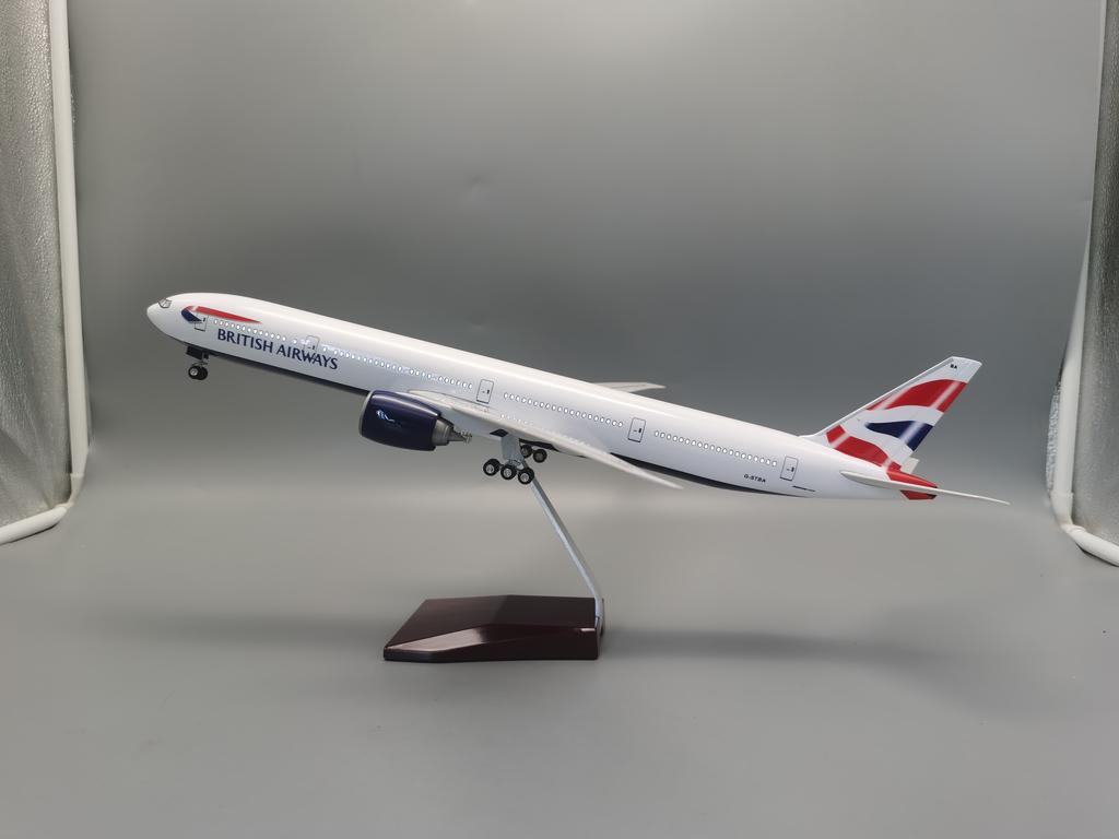 47CM 1/157 Scale B777 BRITISH Airways Airlines777 Model Plane With Lights& Wheels Base Diecast Resin Airplane Home Display Colle