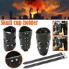 Universal Motorcycle Bicycle Bike Skull Drink Holder Support Stand Travel Accessories Sports Outdoor Bottle Leather PU Wate I2F3