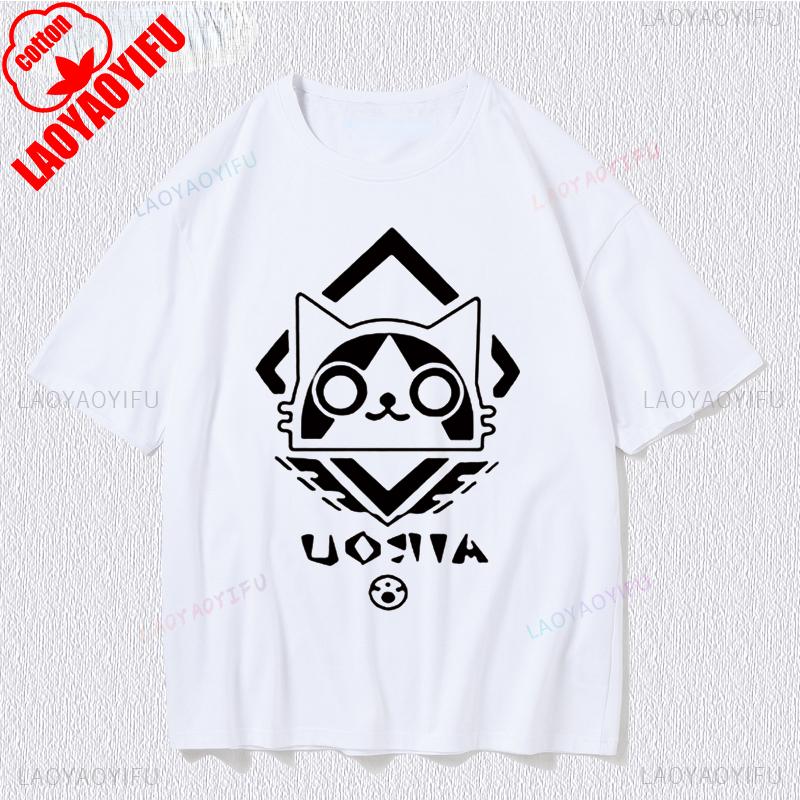 Korea Style Cartoon Printed Unisex Tops Japan Game Fans Monster Hunter Cos Otaku Tshirt Cotton Cool Summer Hipster Hip Hop Tees