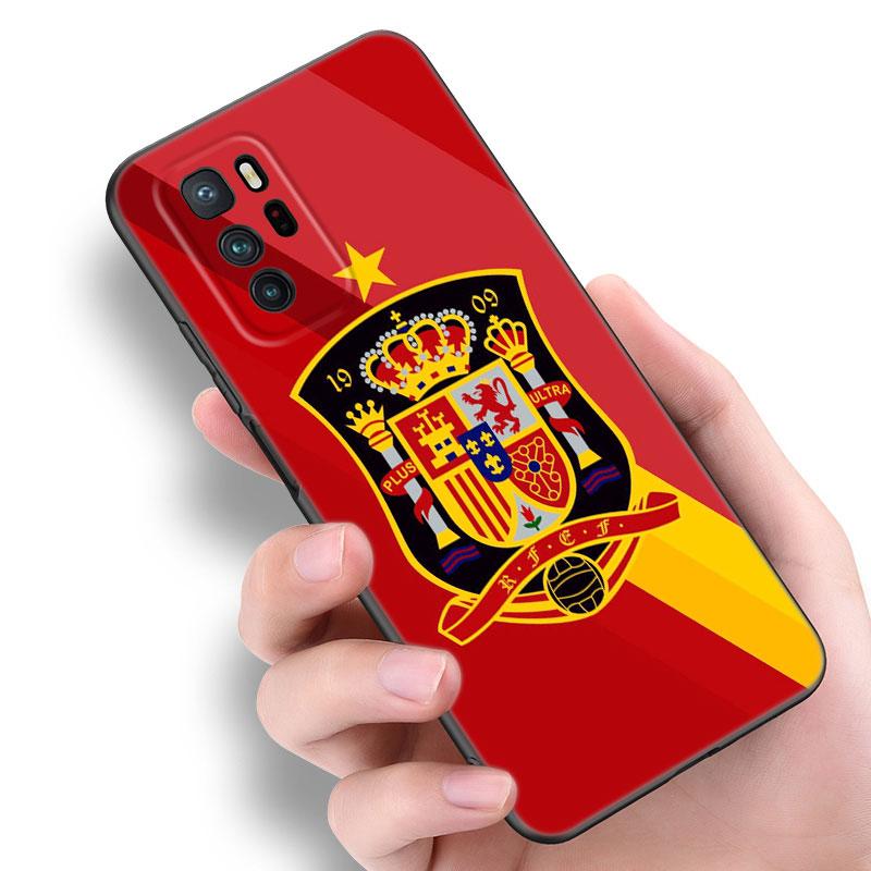 Spain Spanish Flag Black Silicone Phone Case For Xiaomi POCO X3 X4 NFC F3 F4 GT F5 M3 M4 M6 X5 X6 Pro 5G C55 C65 M5