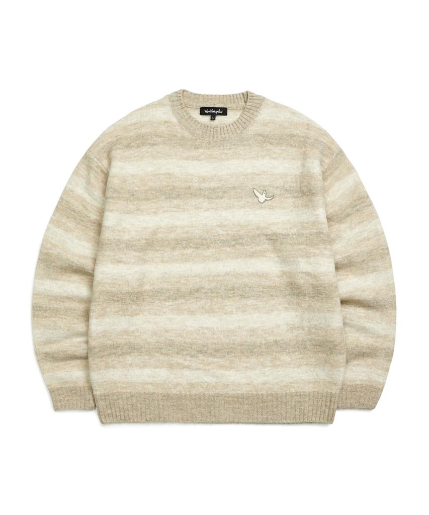 MARK GONZALES Angel Stripe Knit - Beige