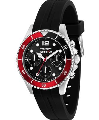 230 Multifunzione Cinturino in Silicone Quadrante Nero Quarzo R3251161053 100M Orologio da Uomo