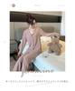 DayaEmmoTQ Striped Long Comfortable to the Korean Top and Bottom and Perfect for Cold Perfect for and Spring Women's Pajamas, Open-Front Lapel, Thin,