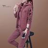 Weste Kapuzenpullover Hose 3-teiliges Set Langarm Kordelzug Elastischer Bund Mehrere Taschen Fleece-Futter Lässiges Outfit Weste Damen Herbst Winter Buchstabe