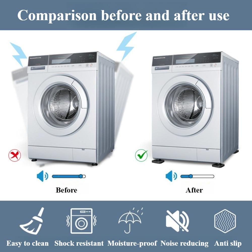 4PCS Anti Vibration Pads Washing Machine Feet Pads Furniture Legs Universal Mute Non Slip Pads Dryer Refrigerator Rubber Feet