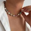 Ingemark Trendy Luxury Imitation Pearl Choker Necklace Women Exquisite Elegant Colorful Acrylic Rhinestone Bracelet Y2K Jewelry