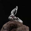Neue Kreativität Modische Ringe Niedlicher Rotäugiger Hase Karotten-Styling Retro-Ringe Offen Verstellbar Partnerringe Damenschmuck