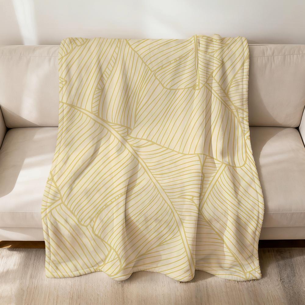 Fashion Art Monstera Leaf Nude Flannel Soft Warm Plush Blanket For Sofa Living Room Pet Hogar Bedroom Gift Home Car Portable