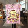 1PC Pompompurin Print Flannel Blanket, High quality All Seasons, Home Decor, Warmth and Comfort, Perfect for Christmas Gifts