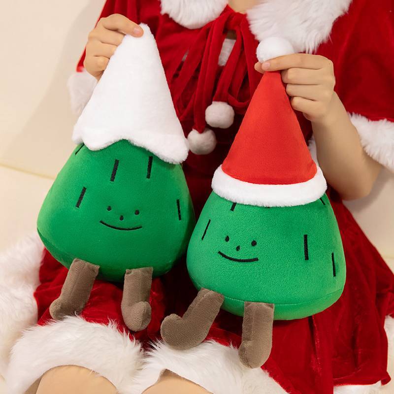 Christmas Themed Pine Tree Plush Toys Short Hair Material Children Playroom Doll