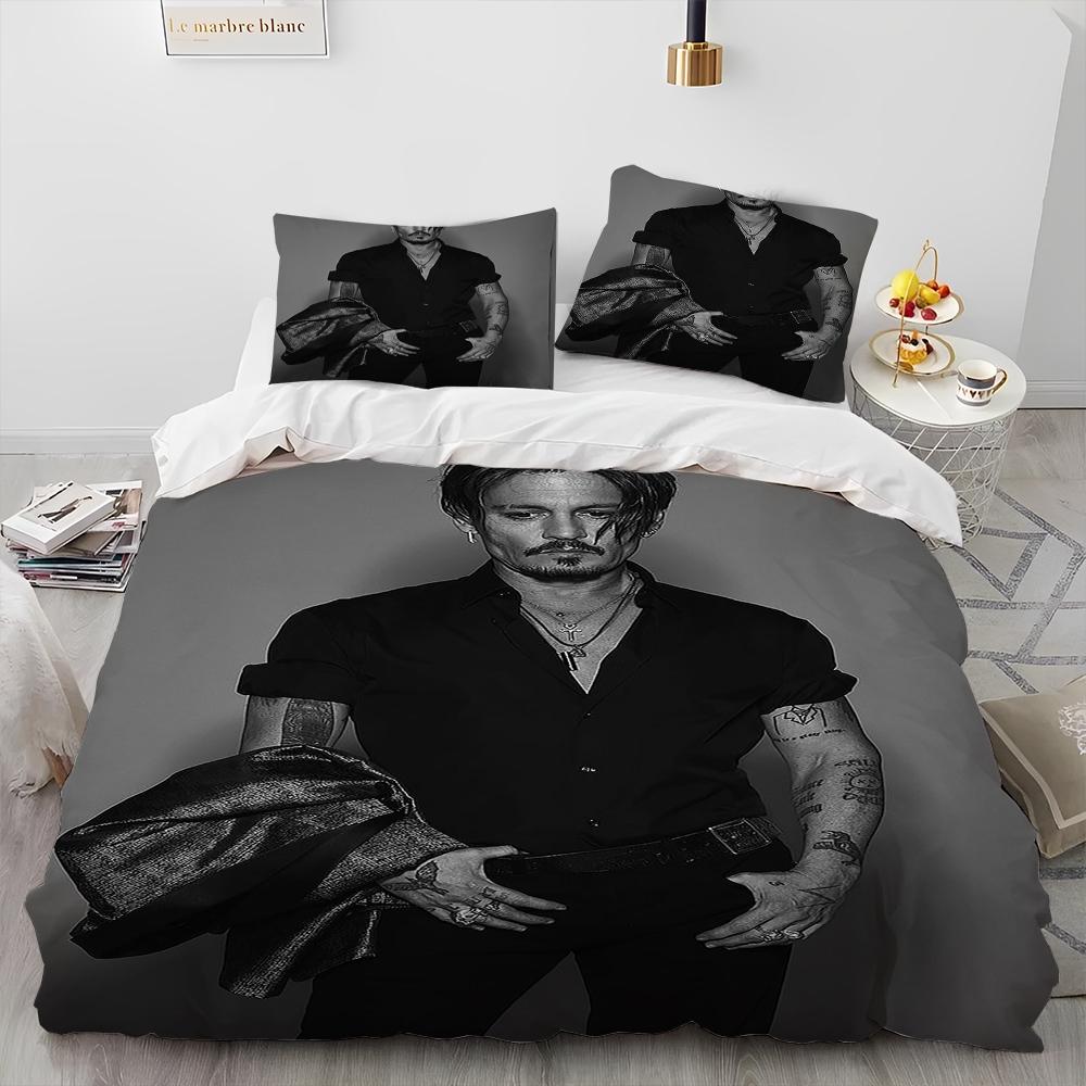 3D Printing Johnny Depp Series Comforter Bedding SetDuvet Cover Bed Set Quilt Cover PillowcaseKing Queen Size Bedding Set Kids