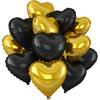 10 Stück Herzförmige Schwarz und Goldene Aluminiumfolienballons Set Vielseitige Partydekorationen für Hochzeiten, Geburtstage, Abschlussfeiern