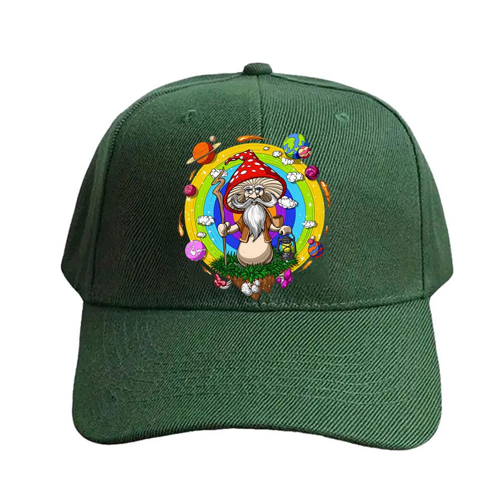 Hippie Mushroom Wizard Cap Summer Women Unisex Adult Peaked Hat Fashion Casual Adjustable Printed Baseball Caps Trucker Cap Adjustable