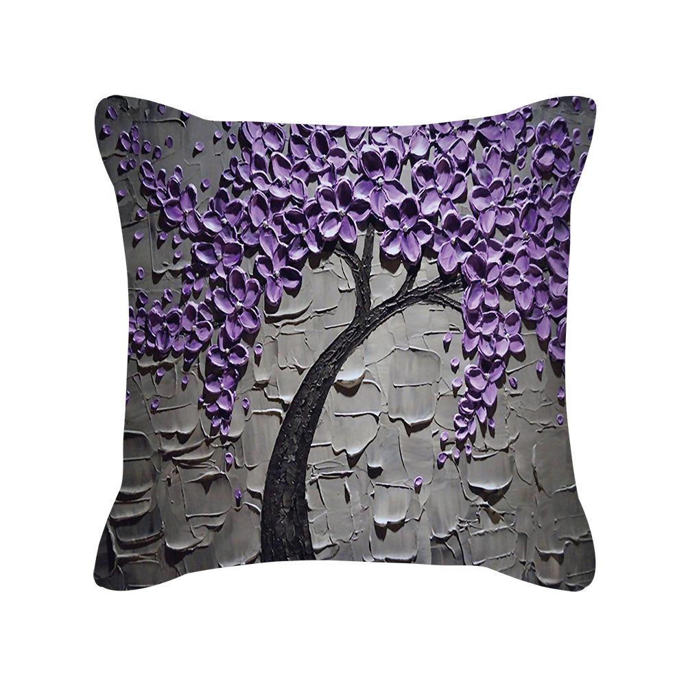 Ins Nordic Oil Painting Color Tree Sofa Pillow Cover Cushion Cushion Cover New Household Products