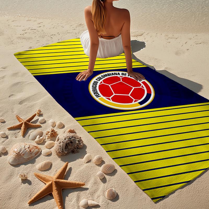 Asciugamano da Spiaggia in Microfibra della Federazione Calcistica Colombiana, Leggero e Asciugatura Rapida, per Viaggi Estivi, Essenziale da Spiaggia, Piscina