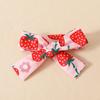 Summer 2026 Strawberry Bear Ribbed Triangle Romper with Faux Straps