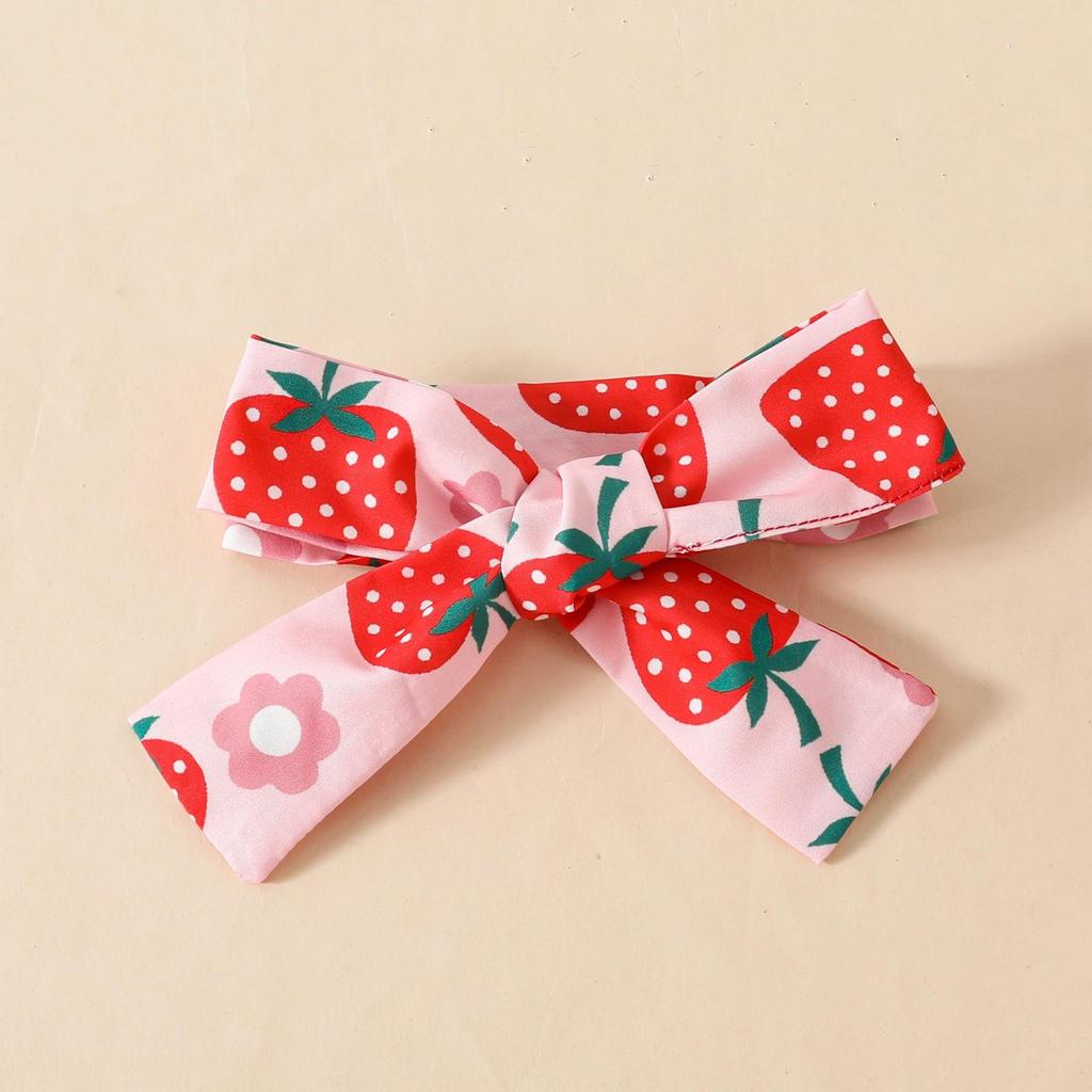 Summer 2026 Strawberry Bear Ribbed Triangle Romper with Faux Straps