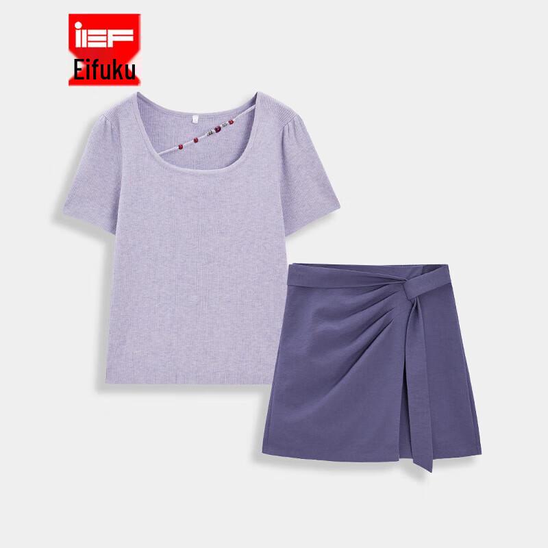 IEF 2025 Летний Французский Стиль Комплект из Двух Предметов: Юбка и Топ Больших Размеров S