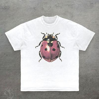 Ladybug Graphic Tee, Cute Nature Lover T-Shirt for Women Men, Vintage Style Cottagecore Insect Top, Botanical Bug Shirt, Insect Lover Gift