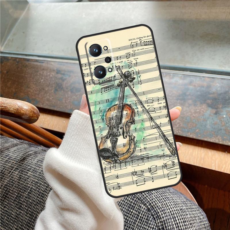 Violin Piano Case For Realme 15 Pro GT7 GT6 11 12 13 14 Pro Plus C55 C51 C53 C35 C33 C61 C65 C67 C71 C75