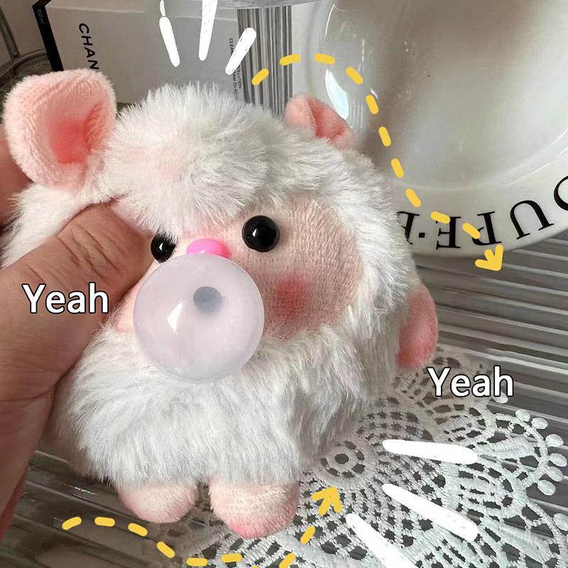 Sheep Bubble Doll Pinch Decompress Pendant Kawaii Cartoon Squeak Diy Creativity Key Chain Accessories Material Kit