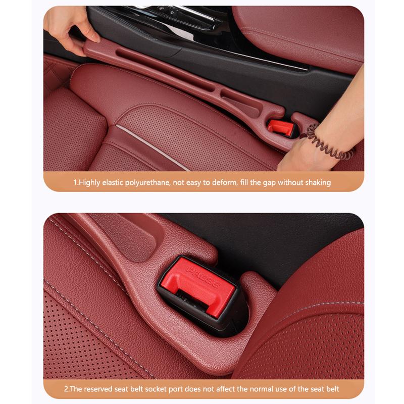 SEAMETAL Car Seat Gap Stuff Side Seam Universal PU Car Gap Filler Leakproof Seat Gap Storage Organizer 1 Pair