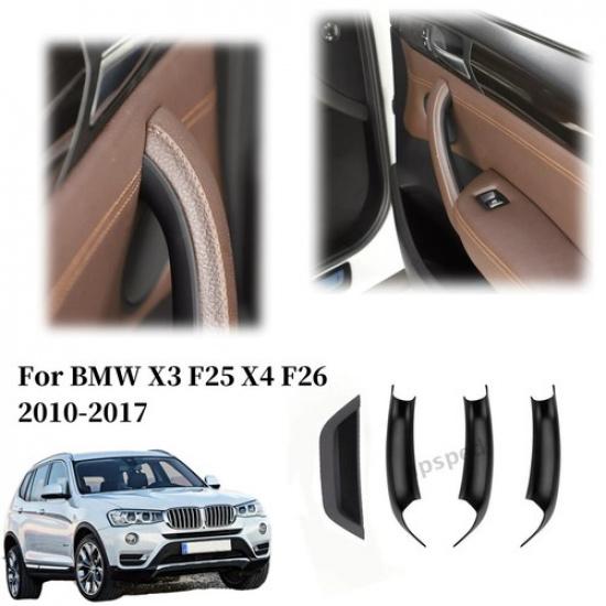 For BMW X3 X4 F25 F26 Black Door Handle Panel Cover Armrest Handle Pull Trim