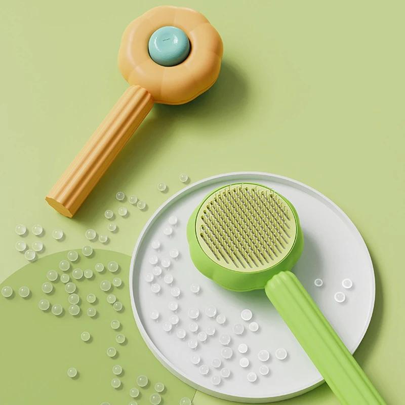 Comfortable Cat Hair Removal Brush One Click Hair Removal Pet Cat Brush Dog Hair Cleaning Brush Cat Hair Beauty Supplies