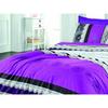 Parure de lit - 1 housse de couette 220 x 240 cm + 2 taies d'oreiller 60 x 60 cm - 100% coton renforcé - Lilas