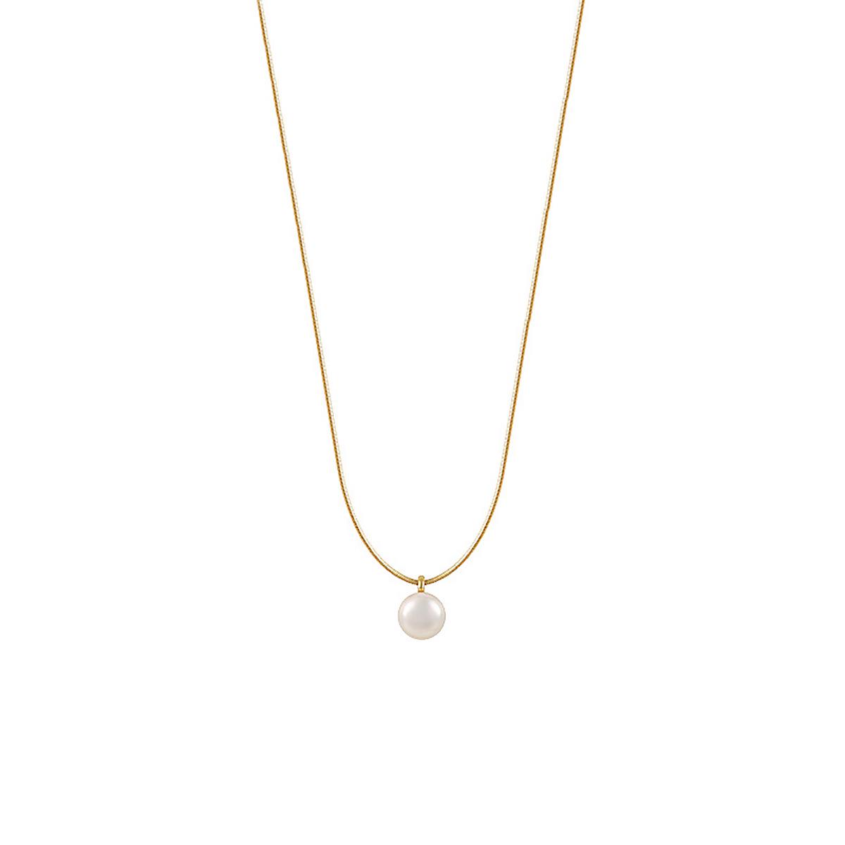 

Элегантное минималистичное жемчужное ожерелье-подвеска - Роскошная цепочка для ключиц золотой